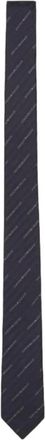 Emporio Armani Pure Silk Tie met Jacquard Logo Overal - Heren - Stropdassen - Blauw - ONE Size - Accessoires