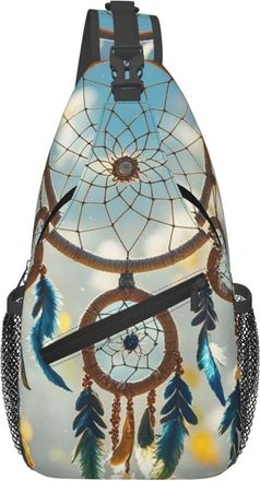 Generic Native American Dream Catcher Crossbody Bag Breathable Cross Body Bag Adjustable Backpack For Runner Workout Shopping