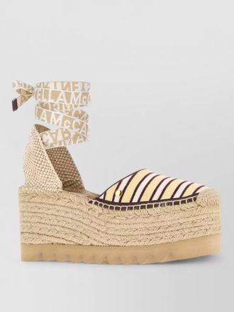 Stella McCartney gaia canvas espadrille wedges striped platform