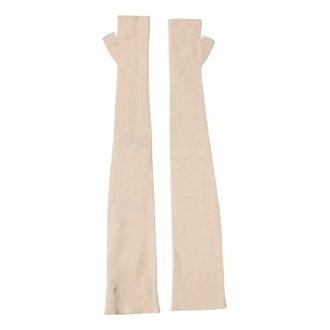 Dolce & Gabbana Gloves, female, Beige, Size: ONE SIZE Fingerless Elbow-Length Gloves