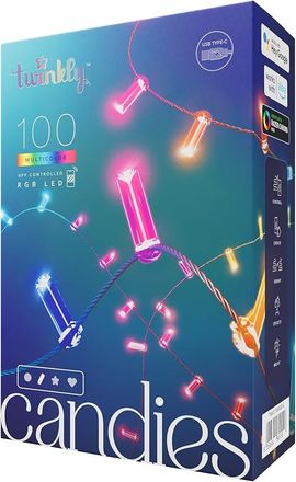 Twinkly Twinkly - Guirnalda Vela Conectada Ip20 6m 100 Leds Rgb Cable Verde Candies