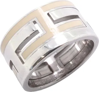 Herm&egrave;s Cream Silver 925 Band Ring (Pre-Owned)