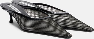 Victoria Beckham Leather-trimmed mesh mules