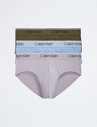 Calvin Klein Mens Micro Stretch 3-Pack Hip Brief - Multi - XL