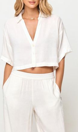 L*Space Kitt Cropped Cover-Up Top in Cream at Nordstrom, Size X-Small/small