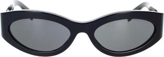 Celine Ovale zonnebril met grijze lenzen - Dames - Zonnebrillen - Zwart - 56 MM - Accessoires