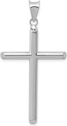 Diamond2Deal 14k White Gold Hollow Cross Pendant
