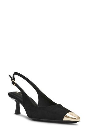 Anne Klein Chai Slingback Pump in Black/Gold at Nordstrom, Size 6.5