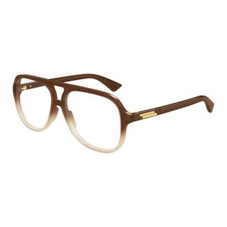 Bottega Veneta Glasses, unisex, Brown, Size: 56 MM Pilot Frame