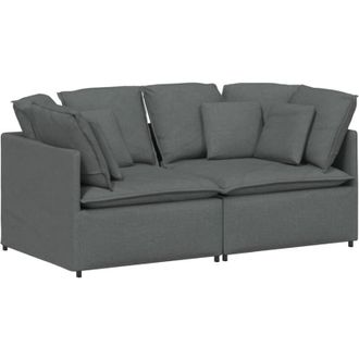 vidaXL Vidaxl - Divano Modulare con Cuscini in Tessuto Grigio Scuro