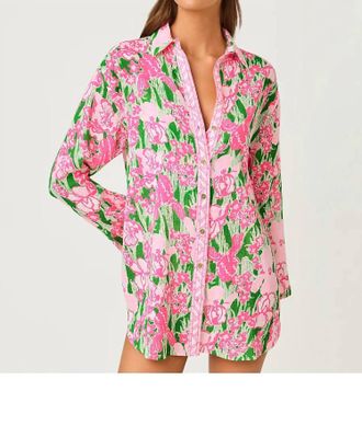 Lilly Pulitzer Kwitney Long-Sleeve Coverup In Putting Green Hannah Engineered