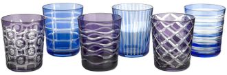 Pols Potten Design-Tumblerglas Set Cobalt (6 St&uuml;ck)