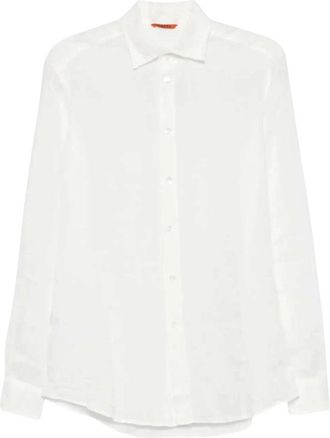 Barena Formal Shirts - Heren - Zakelijke Overhemden - Wit - S - Linnen - Overhemden