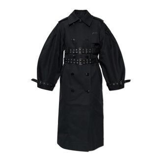 Ganni Dames, Mantels, Zwart, Maat: XS Katoen