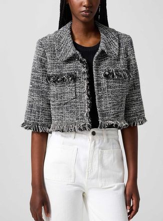 Smythe Womens Ultra-cropped tweed Blazer Jacket