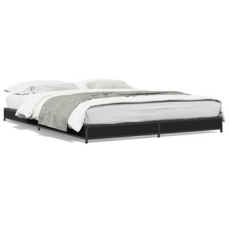 Berkfield Home Bed Frame without Mattress Black 135x190 cm Double
