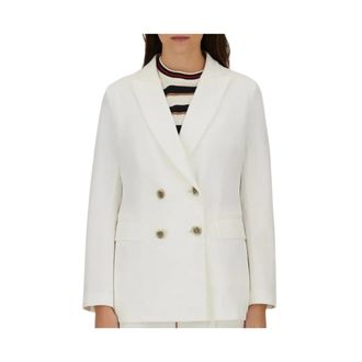 Herno Blazers, female, White, Size: S Double-breasted Blazer