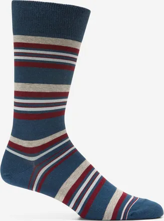 Cole Haan Mens Striped Dress Crew Socks - Blue