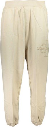 Calvin Klein Mens Logo Detail Casual Pants - Ivory Cotton - Size Small