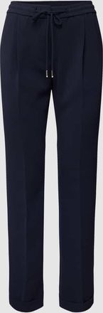 HUGO BOSS Regular Fit Bundfaltenhose mit elastischem Bund Modell Tariyana in Marine, Gr&ouml;&szlig;e 40