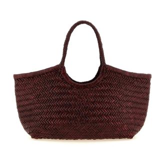 Dragon Diffusion Gevlochten Leren Shopper - Dames - Tassen - Rood - Maat: ONE Size Leer