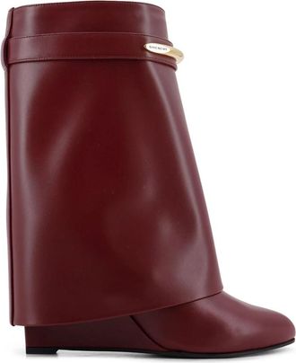 Givenchy Shark Lock Boots - Dames - Hoge Laarzen - Rood - 36 EU - Leer - Schoenen