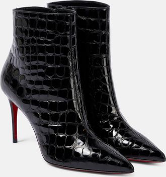 Christian Louboutin So Kate 85 croc-effect ankle boots