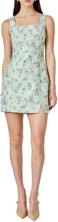 endless rose Floral Jacquard Minidress in Green Multi at Nordstrom, Size Medium