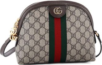Gucci Ophidia Dome GG gecoate canvas kleine schoudertas - Bruin