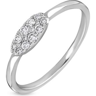 Bony Levy 18K White Gold Pav&eacute; Diamond Oval Ring at Nordstrom Rack, Size 6.5