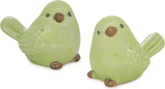 Melrose International Iridescent Ceramic Bird Figurine (Set of 6) - Green