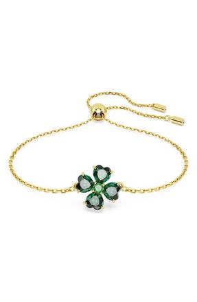 Swarovski Idyllia Mixed Cut Crystal Clover Bracelet in Green at Nordstrom
