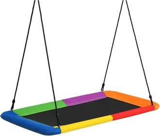 Costway Costway - Columpio De Nido Columpio Colgante Para Ni&ntilde;o Cuerda Ajustable De 100-180 Cm Carga Hasta 315 Kg Para Jard&iacute;n Interior Exterior (multicolor)