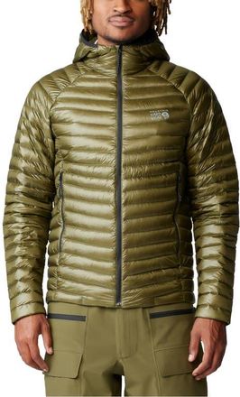 Mountain Hardwear Ghost Whisperer Packable 800-Fill-Power Down Hooded Jacket in Combat Green at Nordstrom, Size Xx-Large