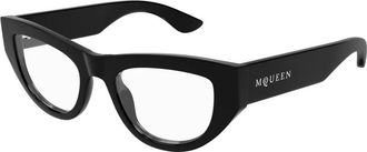 Alexander McQueen Stijlvolle Bril Am 0512O Zwart - Dames - Brillen - Zwart - 51 MM - Accessoires