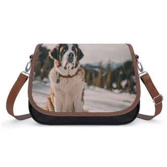 Generic Saint Bernard Dog Fashion Womens Crossbody Bags Novelty Handbag Shoulder Bag Purse