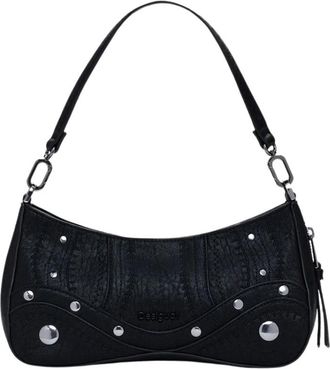 Desigual Zwarte Dames Handtas Embro Patch Alsacia - Dames - Handtassen - Zwart - ONE Size - Tassen