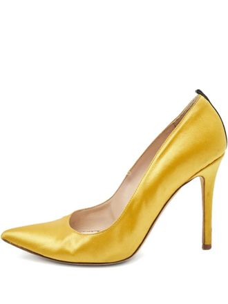 SJP by Sarah Jessica Parker leather heeled pumps - women - Calf Leather/Polyester/Calf Leather - 37 - Yellow