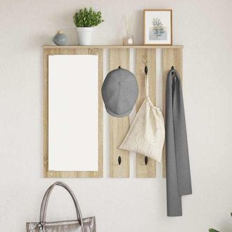 vidaXL Wall-Mounted Coat Rack with Shelf Sonoma oak 84 x 10 x 80 cm Vidaxl