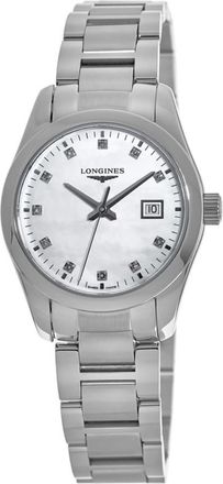 Longines Conquest Classic White Mother of Pearl Diamond Dial Stainless Steel Womens Watch L2.286.4.87.6