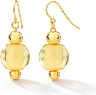 Gold & Honey Womens Bead Drop Earrings In Yellow