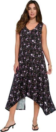Roaman's Plus Size Stretch Knit Mid Length Sleeveless Swing Dress in Lavender Wildflowers at Nordstrom, Size 28