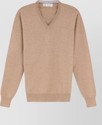 Brunello Cucinelli cashmere ribbed v-neck regular-fit jumper