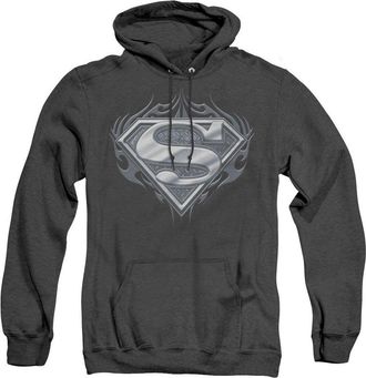 Gildan Superman Biker Metal Adult Heather Hoodie / Hooded Sweatshirt