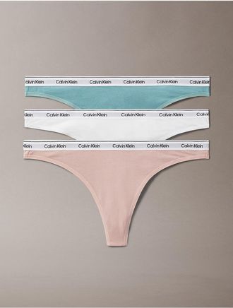Calvin Klein Womens Icon Logo 3-Pack Low Rise Thong - Multi - XS