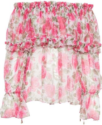 Chlo&eacute; Blusa Chlo&egrave; in Seta Stampata