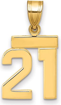 Diamond2Deal 14k Yellow Gold Small Polished Number Charm Pendant