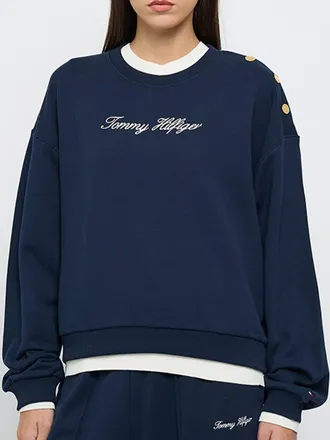 Tommy Hilfiger Gold Btn Script Terry Swtsrt Clothing