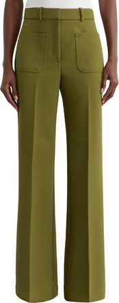 Reiss Priya Patch Pocket Wide Leg Pants in Chartreuse Green at Nordstrom, Size 12 Us
