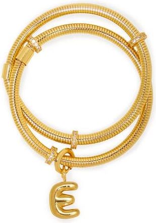 Saachi Bubble Charm Initial Bracelet in Gold - E at Nordstrom Rack